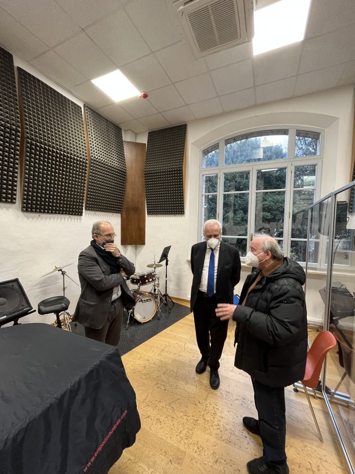 Il presidente Eugenio Giani in visita a Siena Jazz
