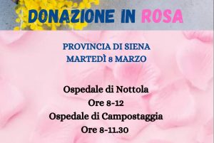 Festa della donna, a Campostaggia e Nottola una &ldquo;Donazione in rosa&rdquo;