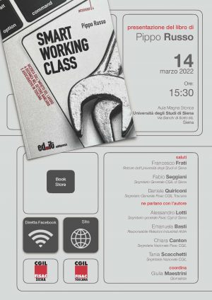 Smart working settore credito, il 14 marzo a Siena iniziativa Fisac Cgil con Pippo Russo e Tania Scacchetti