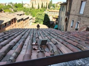 Siena, lanciano di notte grosso mattone sul tetto di una casa dal ponte di Diacceto