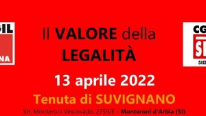 CGIL: Marted&igrave; 13 a Suvignano l'iniziativa "Il valore della legalit&agrave;"