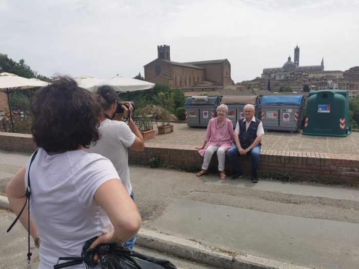 Cassonetti nel Belvedere di San Prospero per campagna di comunicazione sui rifiuti