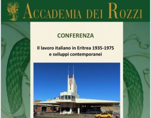 "Il lavoro italiano in Eritrea", conferenza all'Accademia dei Rozzi