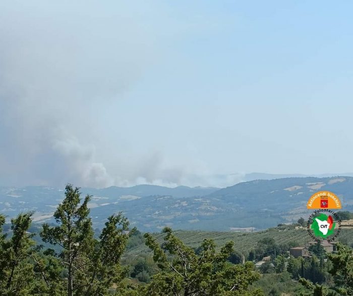 Vasto incendio minaccia agriturismi e case a Cinigiano: impegnate squadre dei vigili del fuoco anche da Siena