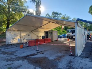 Ripristinato il punto tamponi al parcheggio di Viale Sclavo