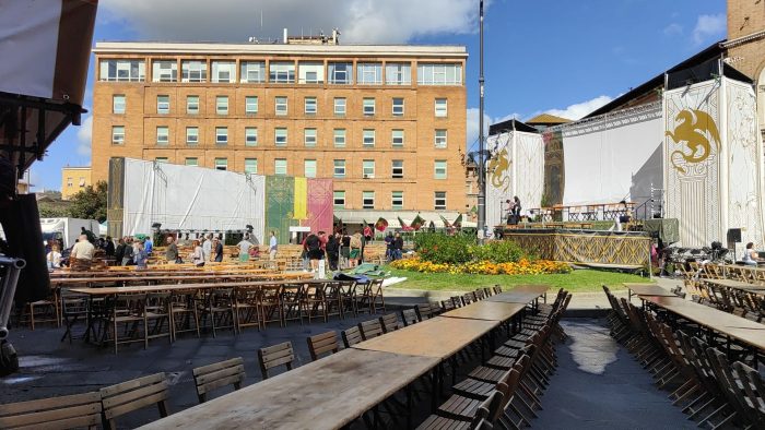 Contrada del Drago, tutto pronto per la cena della vittoria in Piazza Matteotti