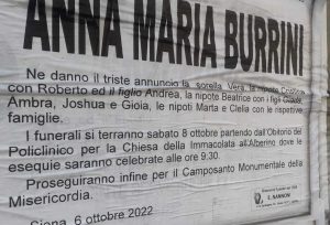 Omicidio Largo Sassetta, sabato i funerali di Anna Maria Burrini