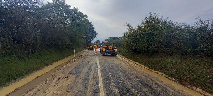 Frana sulla Cassia sud, strada riaperta parzialmente