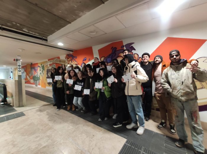 Siena, inaugurato il murales degli studenti nella risalita tra stazione e centro commerciale Porta Siena