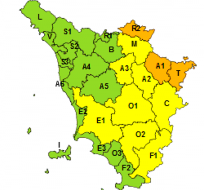Maltempo: neve e vento, codice giallo domani nella Toscana centro meridionale