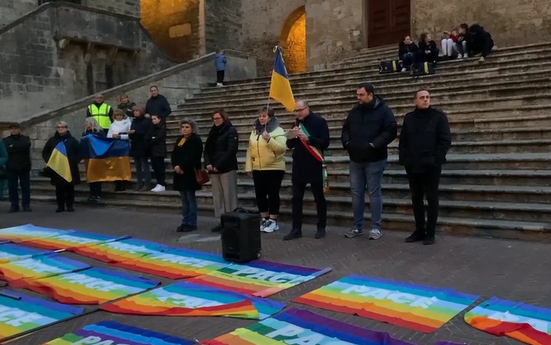 San Gimignano, un presidio di pace ad un anno dall'inizio della guerra in Ucraina