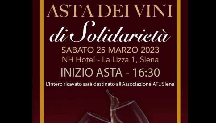 Solidariet&agrave;: asta dei vini organizzata dal Rotaract Siena per l'ATL