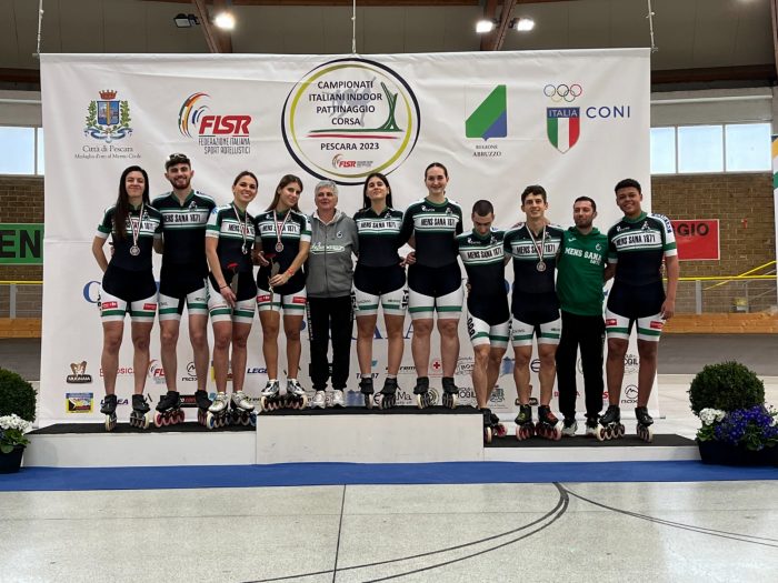 Mens Sana Pattinaggio Corsa: terzo posto assoluto per i biancoverdi senior al Campionato Italiano Indoor