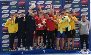 Nuoto: storico bronzo per la Virtus Buonconvento con la staffetta maschile 4x100 mista, categoria Ragazzi