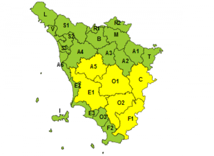 Ancora maltempo, allerta gialla domani nella Toscana meridionale