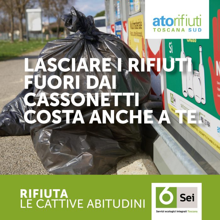 Castelnuovo Berardenga aderisce alla campagna di Sei Toscana "Rifiuta le cattive abitudini"