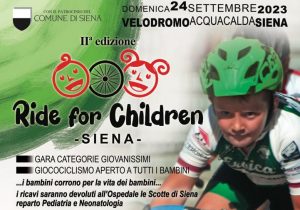 Siena: "Ride for Children", domani al Velodromo dell’Acquacalda
