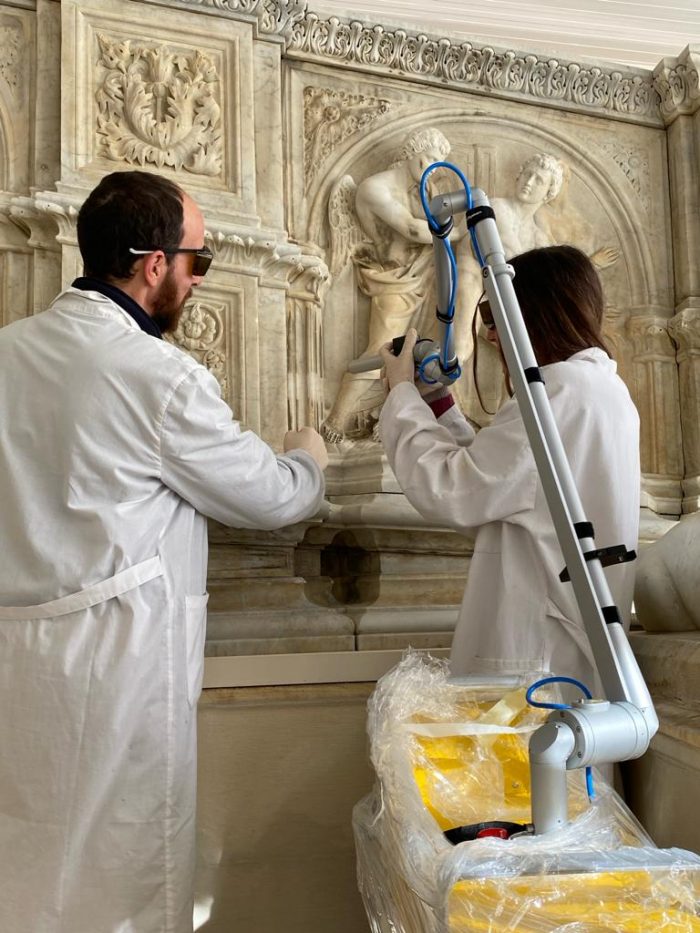 Siena, laser di ultima generazione nel cantiere per il recupero di Fonte Gaia