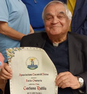 Associazione dei lucani di Siena, monsignor Gaetano Rutilo nominato socio onorario