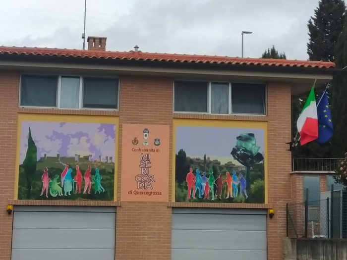 Quercegrossa, un murales sul valore del volontariato alla Misericordia