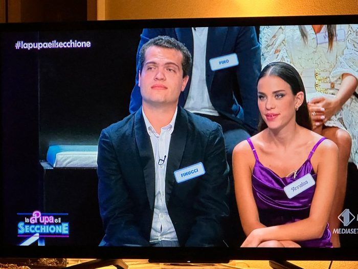 Il senese Pietro Finucci in gioco a "La Pupa e il Secchione"