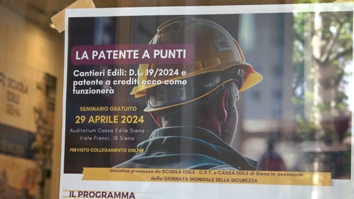 Patente a punti nei cantieri, seminario della Cassa Edile di Siena