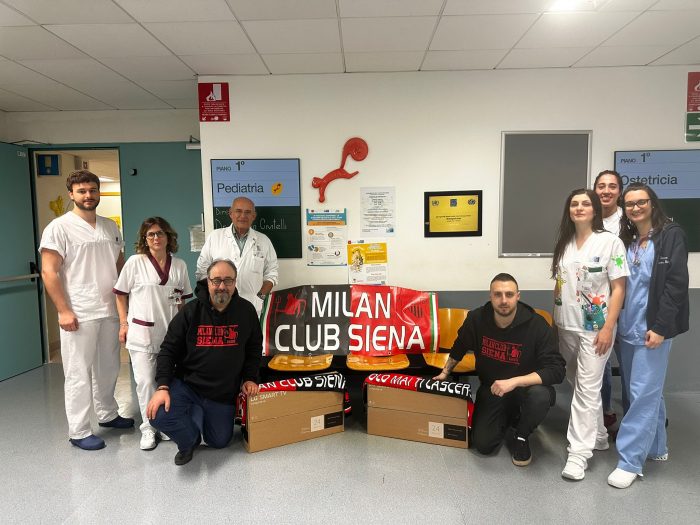 Il Milan Club Siena consegna due tv alla Pediatria dell'ospedale di Nottola