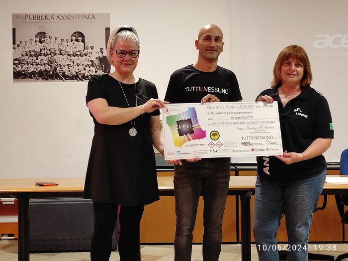 Colle Val d'Elsa: associazioni in rete per l'oncologia hanno raccolto 5mila euro