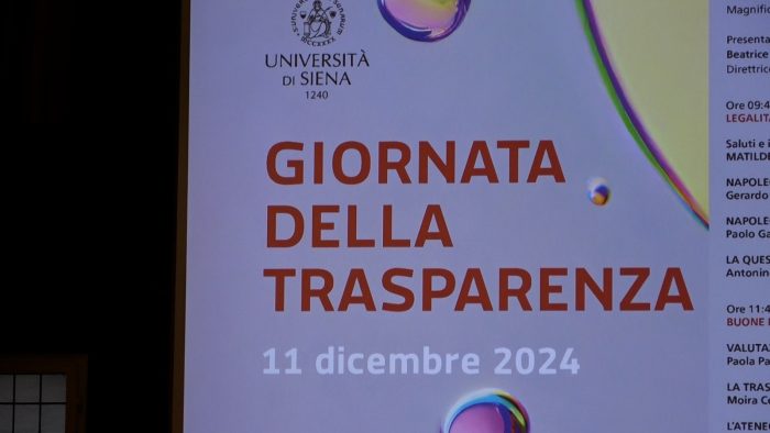 Giornata della Trasparenza, evento all'Universit&agrave; di Siena su legalit&agrave; e moralit&agrave;