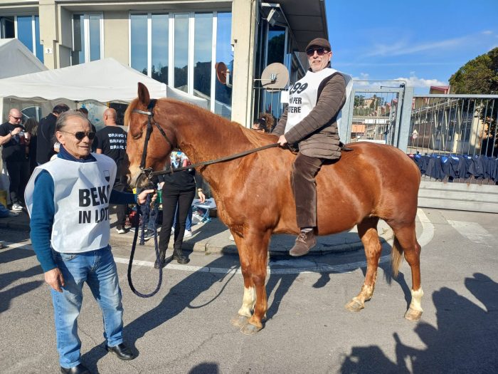 Beko, solidariet&agrave; a cavallo con Cianchino. Giachetti: "Una mezz'ora in allegria, Palia cavalla con tanta testa"