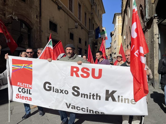 GSK Siena, allarme della Filctem Cgil: "Non raggiunto l'obiettivo sulle uscite incentivate"