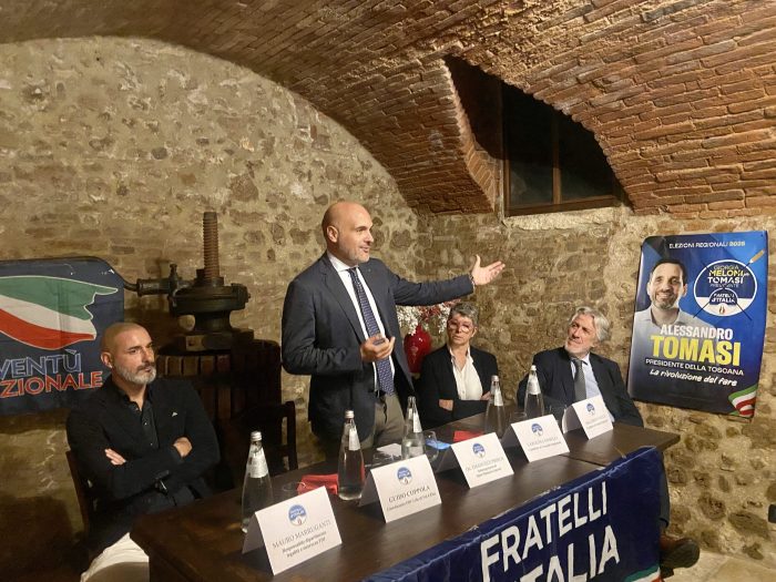 L'incontro FDI con il Sottosegretario all'Interno Prisco e i candidati al consiglio regionale Tucci e Roselli