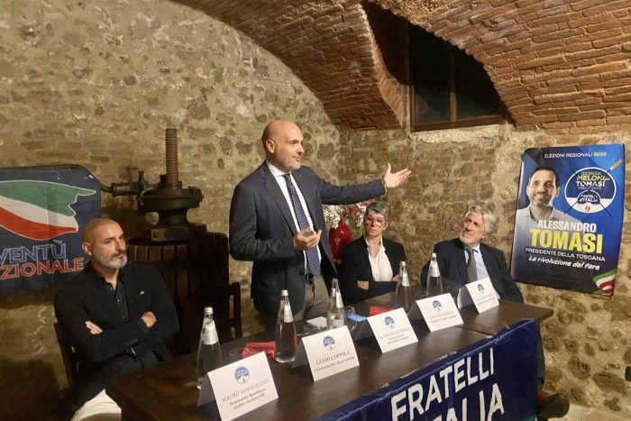 L'incontro FDI con il Sottosegretario all'Interno Prisco e i candidati al consiglio regionale Tucci e Roselli
