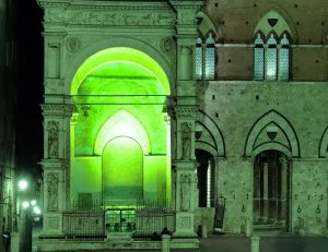 La Cappella di Piazza del Campo illuminata di verde per la Giornata Mondiale della Celiachia