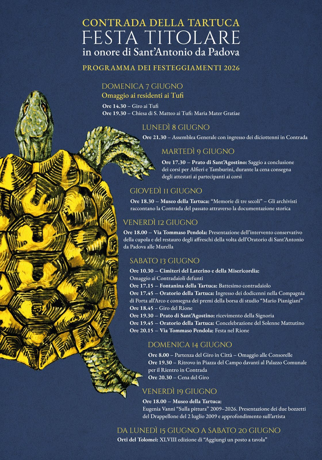 Comunicazione attività – programma Festa Titolare