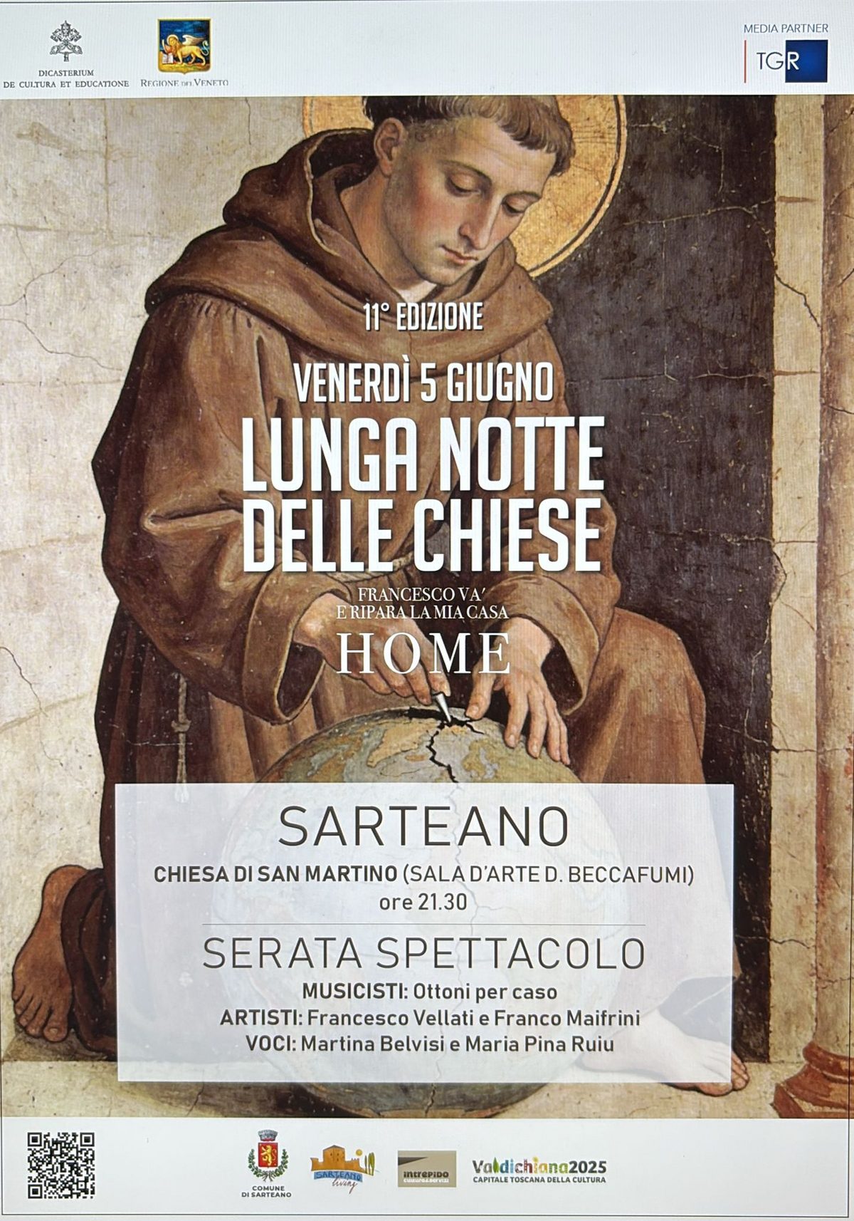 “LA LUNGA NOTTE DELLE CHIESE” A SARTEANO, VENDERDì 5 GIUGNO