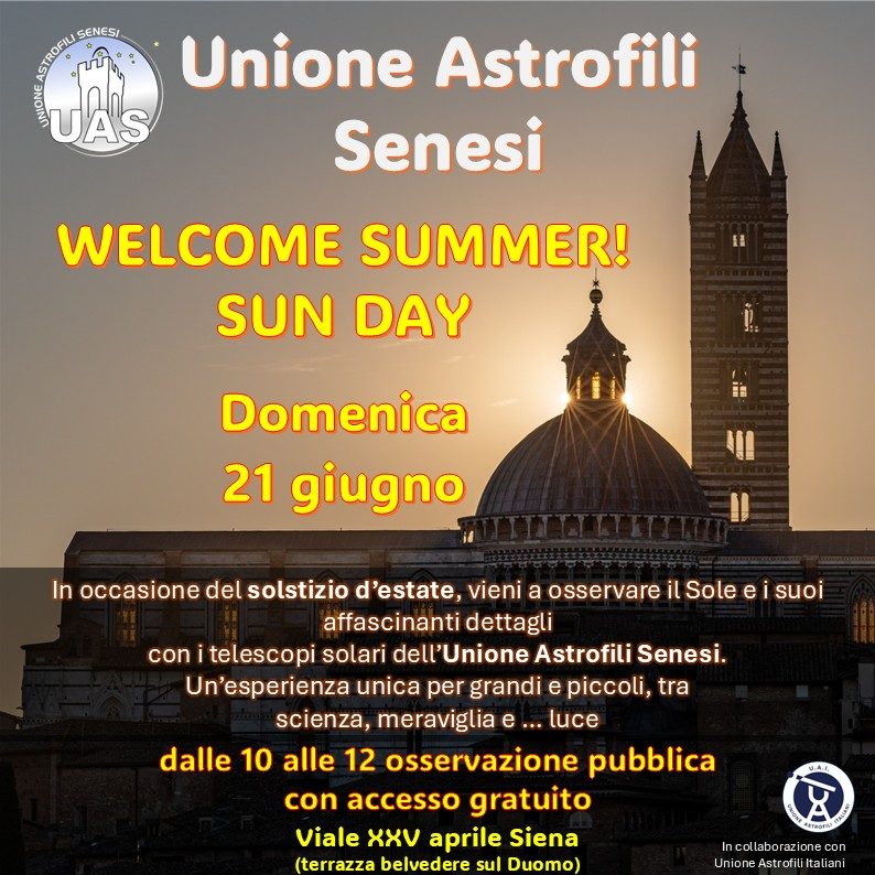 Sun Day: osservazione del Sole al solstizio, 21 giugno a Siena