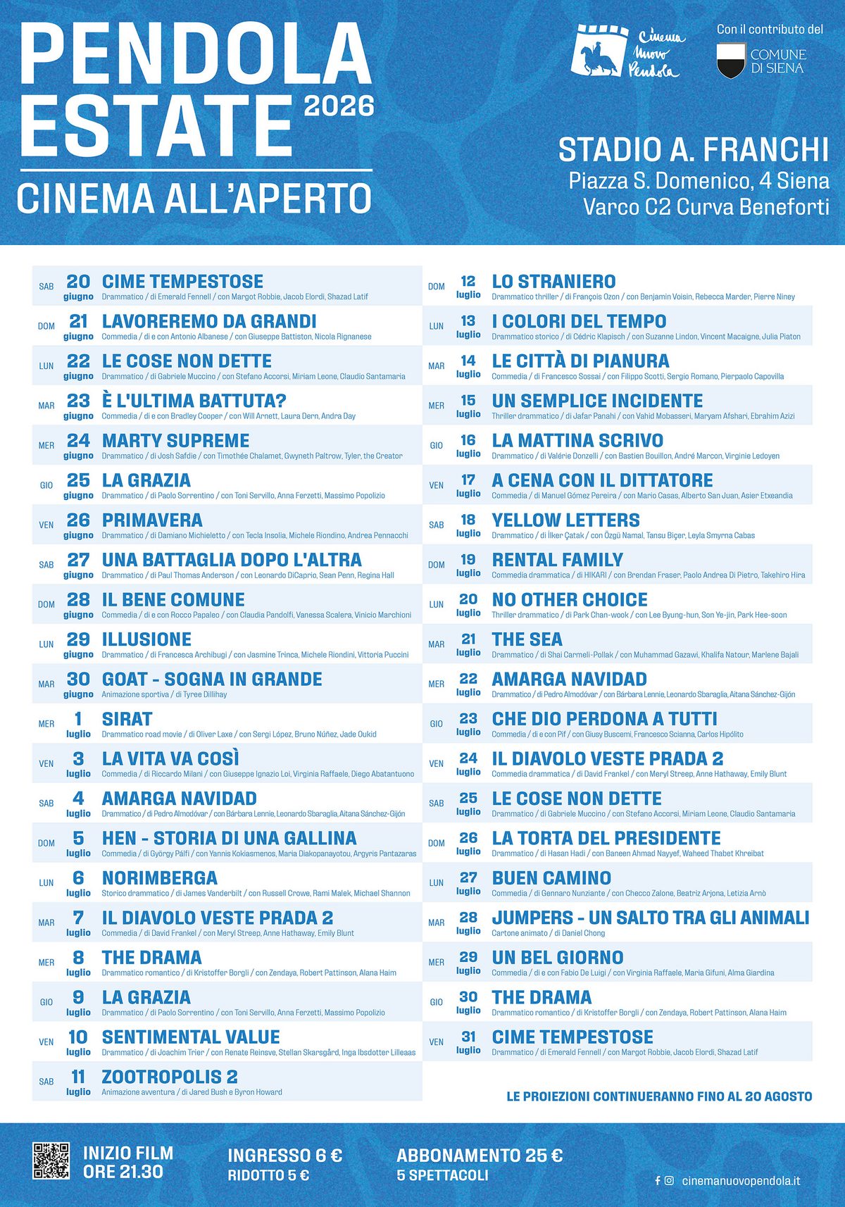 Comunicato stampa cinema estivo