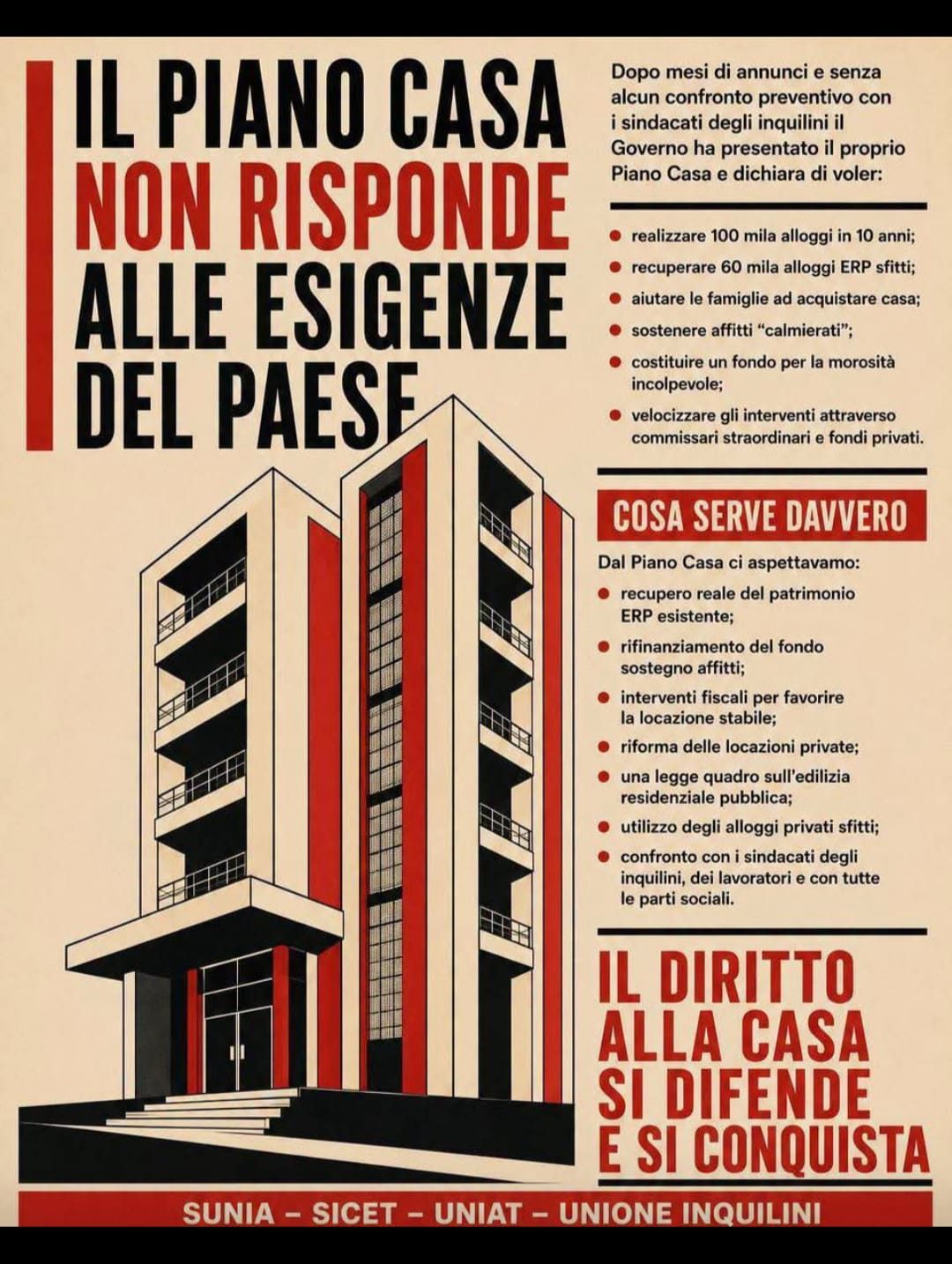 Oggi CGIL e SUNIA Siena al presidio toscano dei sindacati degli inquilini contr…