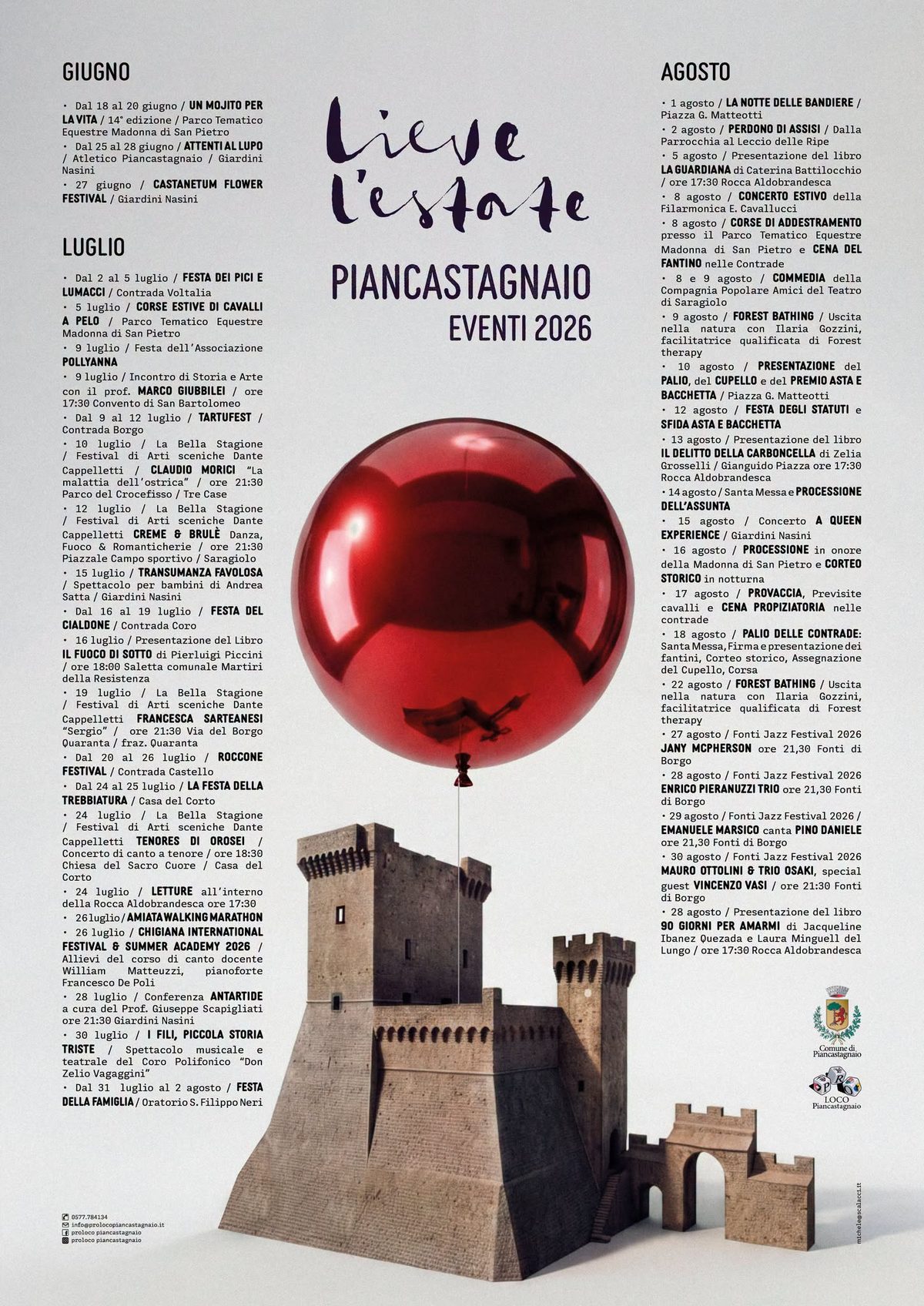 “Lieve l’Estate”: oltre 40 appuntamenti per vivere l’estate a Piancastagnaio