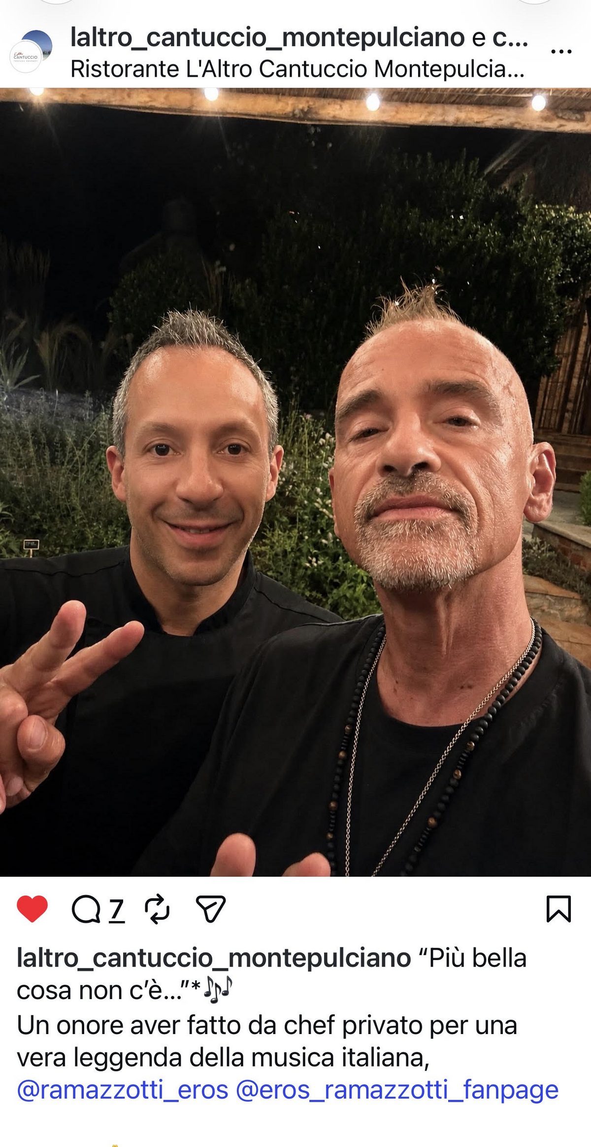 ERRATA CORRIGE: Eros Ramazzotti top secret a Montepulciano: spoiler social di u…
