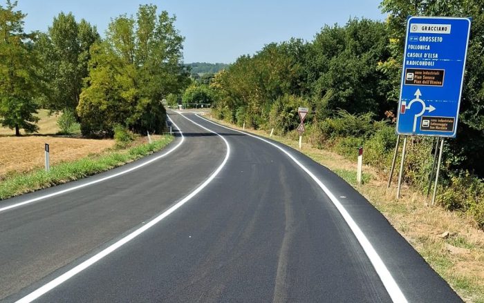SP 541 &ldquo;Traversa Maremmana&rdquo;: terminati i lavori a Colle di Val d'Elsa, la strada riapre alla circolazione