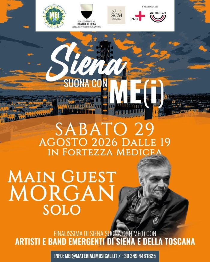 Grande successo di partecipazione a Siena suona con il ME(I): ecco i sette finalisti che si esibiranno sabato 29 agosto prima di Morgan e dopo Provvedi