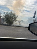 Siena, sterpaglie in fiamme alla Coroncina