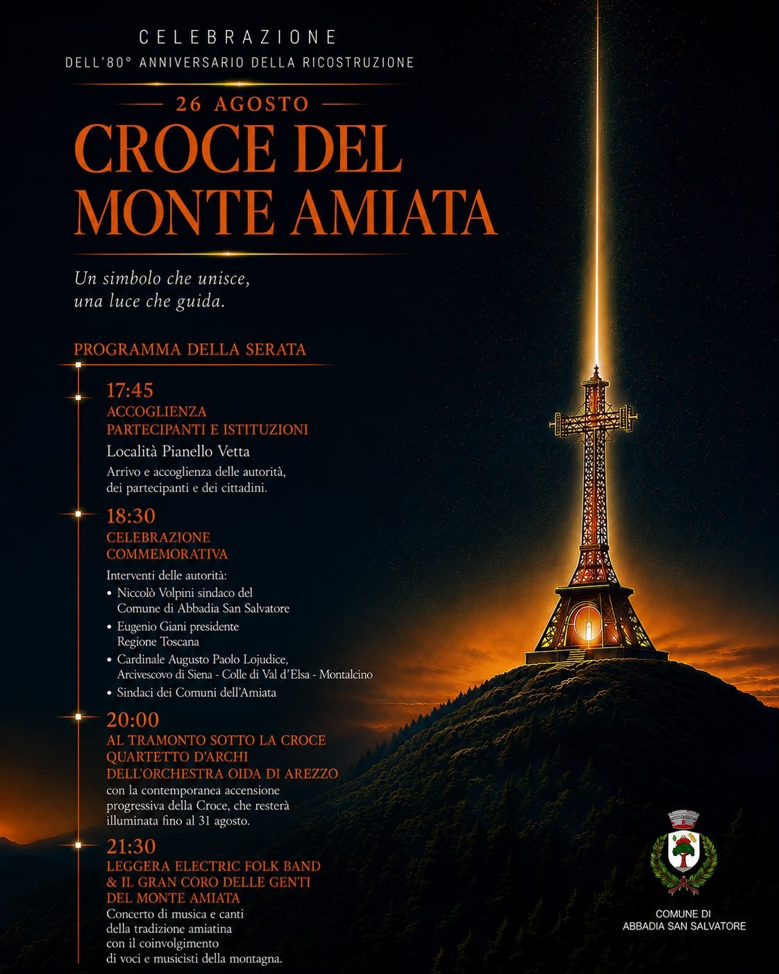 Invito stampa | 26 agosto – 80 anni dalla ricostruzione della Croce del Monte A…