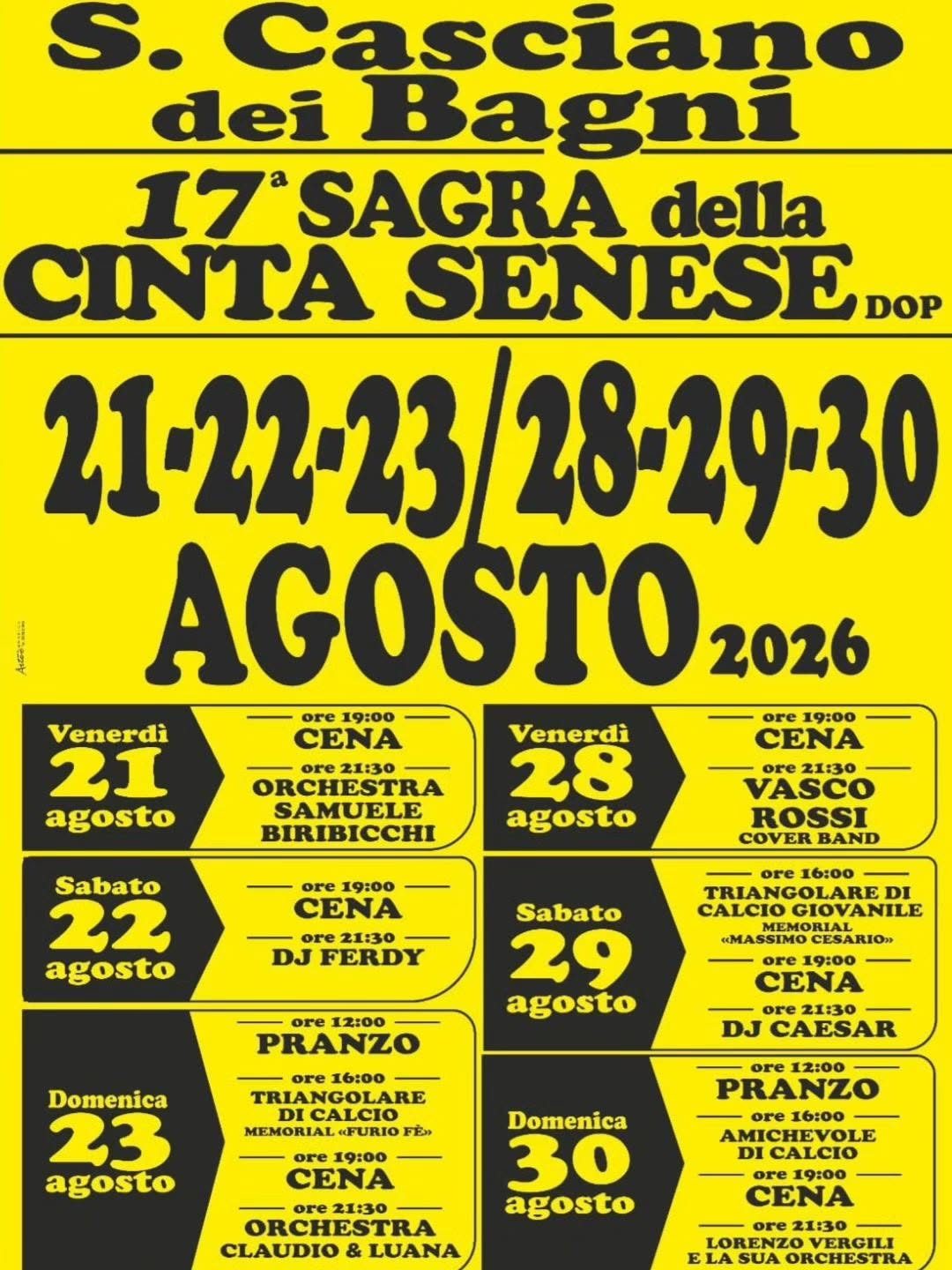 COMUNE DI SAN CASCIANO DEI BAGNI_Torna la Sagra della Cinta Senese a San Cascia…