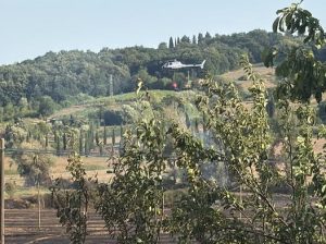 Poggibonsi, domato incendio al Bernino e viabilit&agrave; riaperta. Rientrate le famiglie evacuate, ferito un volontario