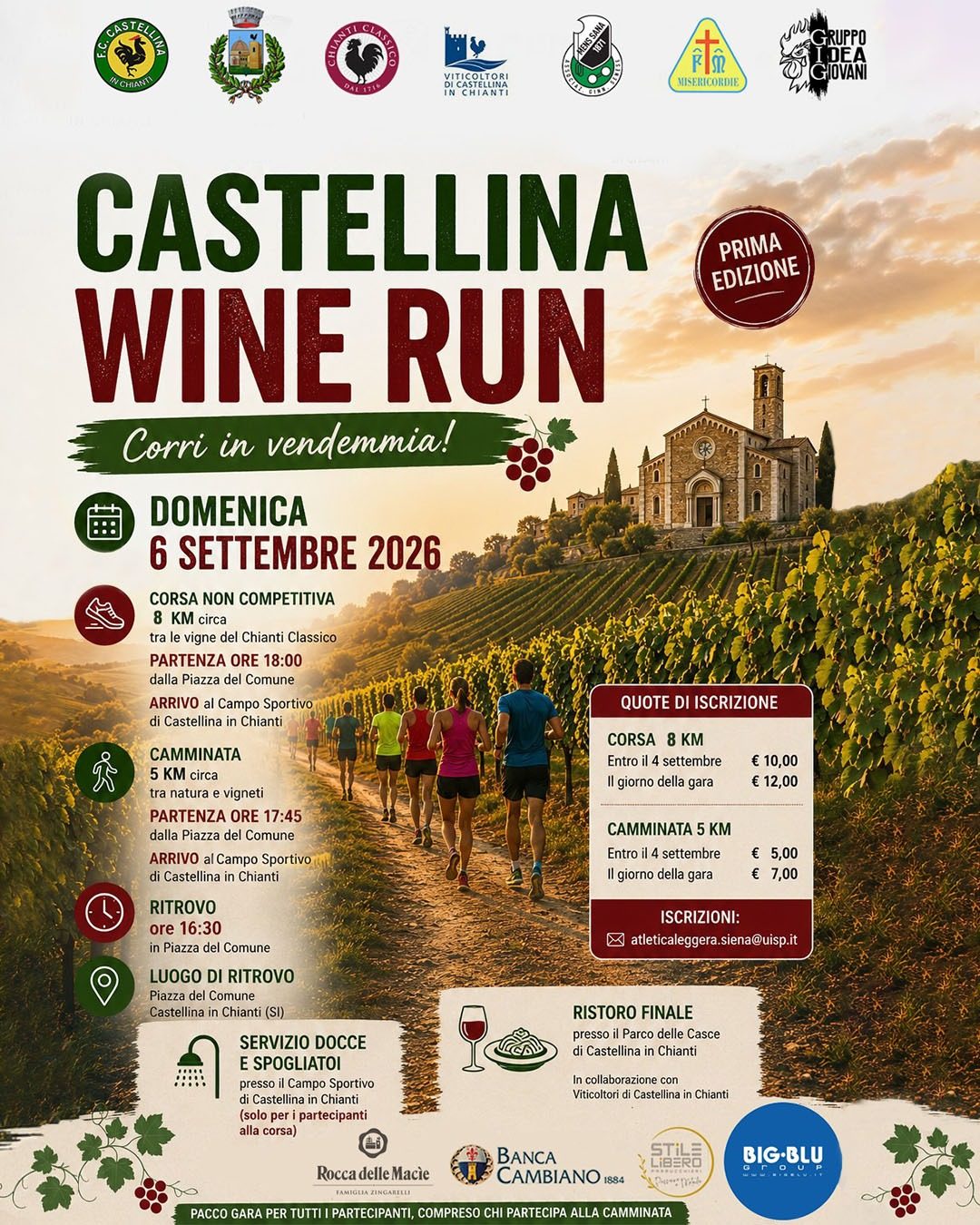Domenica, si cammina e si corre con Castellina Wine Run. E la vendemmia diventa…
