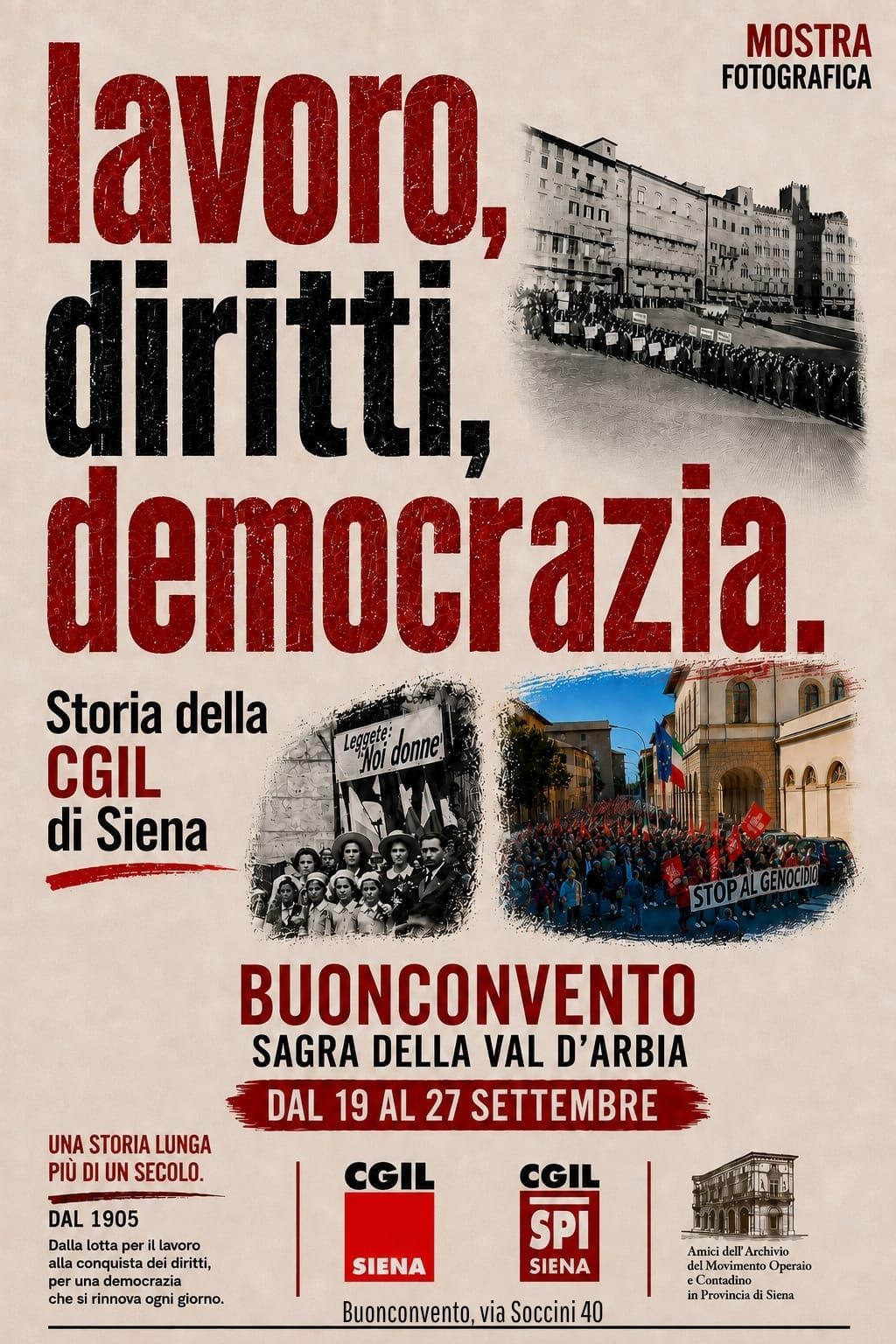 cs/INVITO – 120 anni movimento operaio e contadino senese: a Buonconvento mostr…