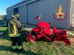 Ultraleggero si ribalta durante l’atterraggio a Chiusdino, pilota ferito lievemente